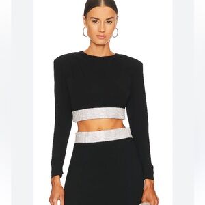 NWT Cinq a Sept Odelle Embellished Crop Top